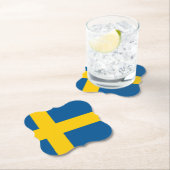 Dessous-de-verre En Papier Drapeau suédois (En situation)