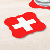 Dessous-de-verre En Papier Drapeau suisse (Incliné)