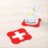 Dessous-de-verre En Papier Drapeau suisse (En situation)