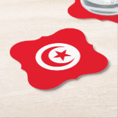 Dessous-de-verre En Papier Drapeau tunisien (Incliné)