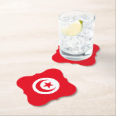 Dessous-de-verre En Papier Drapeau tunisien (En situation)