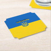 Dessous-de-verre En Papier Drapeau ukrainien Armoiries (Incliné)