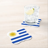 Dessous-de-verre En Papier Drapeau uruguayen (En situation)