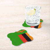 Dessous-de-verre En Papier Drapeau Zambie (En situation)