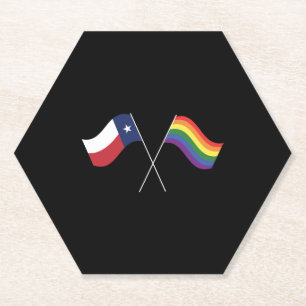 Dessous-de-verre En Papier Drapeaux de Fierté Texas Design pour fière LGBT+ T