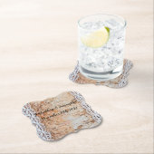 Dessous-de-verre En Papier Drink Coasters country grange en dentelle de bois (En situation)