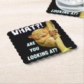 Dessous-de-verre En Papier Drôle Big Eyed Tarsier Ce que vous regardez (Incliné)