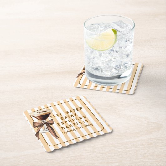 Dessous-de-verre En Papier Drôle d'anniversaire pour économiser l'eau, boire (En situation)