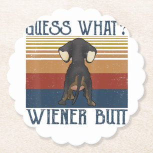 Dessous-de-verre En Papier Drôle Devinez ce Wiener Butt Cadeau Dachshund Amo