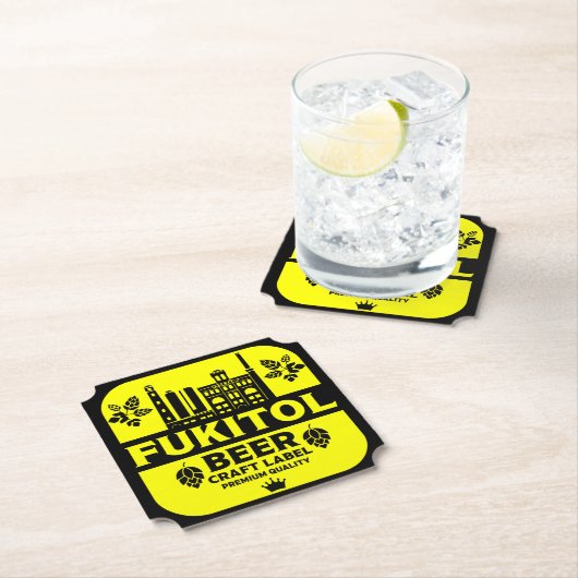 Dessous-de-verre En Papier Drôle Étiquettes de la bière de Noël (En situation)