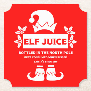 Dessous-de-verre En Papier Drôle Étiquettes de la bière de Noël