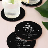 Dessous-de-verre En Papier Drôle moderne boissons gratuit mariage enregistrer