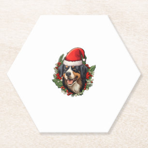 Dessous-de-verre En Papier Drôle Noël Bernese Mountain Dog