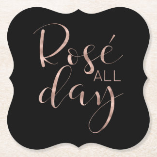 Dessous-de-verre En Papier Drôle Rose Cute toute la journée Vin Lover Cadeau