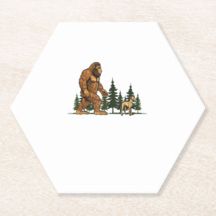 Dessous-de-verre En Papier Drôle Whippet Bigfoot Chien Marcher Chien Maman Pa