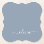 Dessous-de-verre En Papier Dusty Blue minimaliste moderne Monogramme élégant<br><div class="desc">Découvrez notre Dusty Blue Minimalist Modern Monogram Elegant Collection : Elevez votre style avec une sophistication sobre et un charme intemporel. Notre collection présente des motifs minimalistes dans une teinte bleu roux apaisante, rehaussée d'élégants monogrammes adaptés à votre goût personnel. De la papeterie raffinée aux accessoires polyvalents, chaque pièce de...</div>