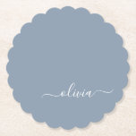Dessous-de-verre En Papier Dusty Blue minimaliste moderne Monogramme élégant<br><div class="desc">Découvrez notre Dusty Blue Minimalist Modern Monogram Elegant Collection : Elevez votre style avec une sophistication sobre et un charme intemporel. Notre collection présente des motifs minimalistes dans une teinte bleu roux apaisante, rehaussée d'élégants monogrammes adaptés à votre goût personnel. De la papeterie raffinée aux accessoires polyvalents, chaque pièce de...</div>