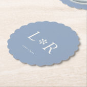 Dessous-de-verre En Papier Dusty Blue Simple Chic Couple (Incliné)