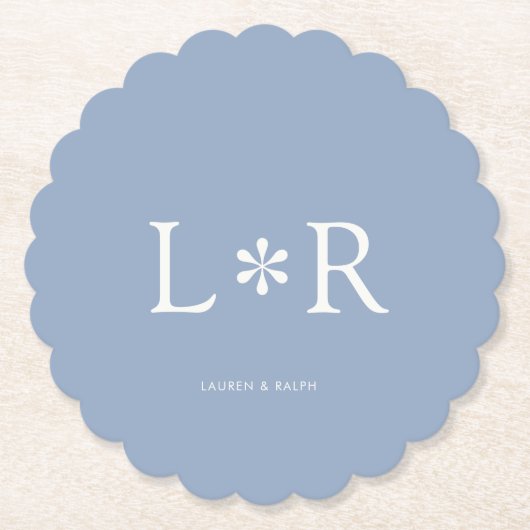 Dessous-de-verre En Papier Dusty Blue Simple Chic Couple (Devant)