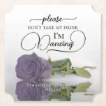 Dessous-de-verre En Papier Dusty Purple Rose ne prenez pas mon Mariage de boi<br><div class="desc">Ce dessous de verre mariage est élégant, élégant et amusant ! Il présente une photo d'un seul rose de couleur violet, lavande ou bruyère à long tige, allongé sur son côté, miroir dans un bassin d'eau. Le texte dit : "S'il vous plaît ne prenez pas mon verre, je danse" écrit...</div>