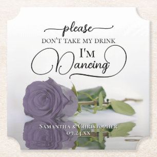Dessous-de-verre En Papier Dusty Purple Rose ne prenez pas mon Mariage de boi