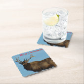 Dessous-de-verre En Papier E62 Bull Elk and Blue Sky Coaster (En situation)