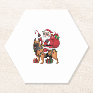 Dessous-de-verre En Papier Éclairage de Noël Père Noël équitation berger alle