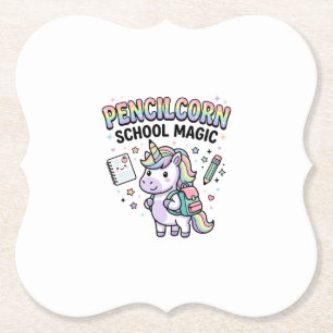 Dessous-de-verre En Papier École de licorne Pencilcorn Magie Charmante Merch