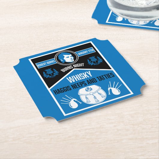 Dessous-de-verre En Papier Ecosse Burns Night (Incliné)