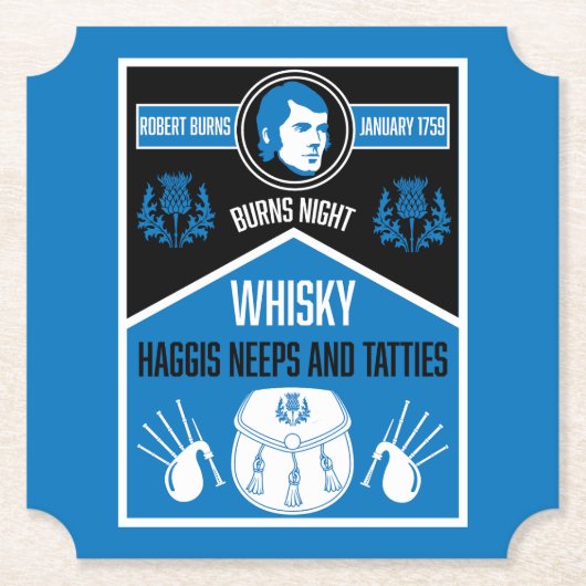 Dessous-de-verre En Papier Ecosse Burns Night (Devant)