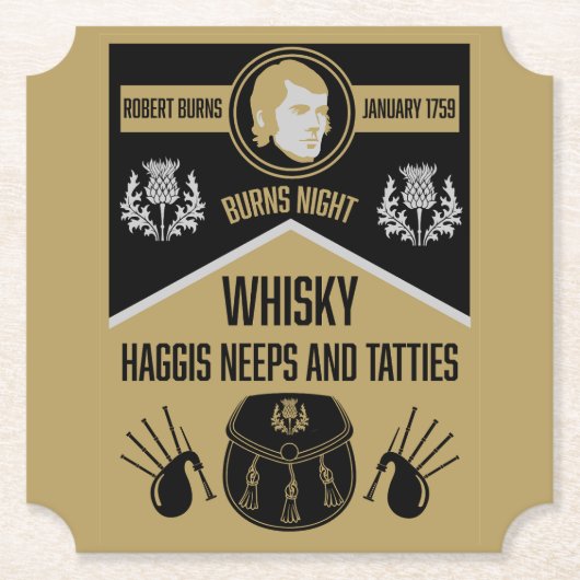 Dessous-de-verre En Papier Ecosse Burns Night (Devant)
