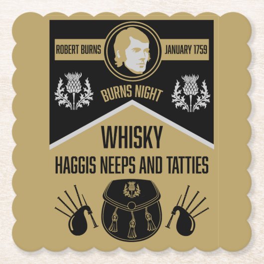 Dessous-de-verre En Papier Ecosse Burns Night (Devant)