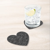 Dessous-de-verre En Papier Écriture romantique noir blanc cœur amour (En situation)