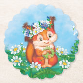 Dessous-de-verre En Papier écureuil orange (Devant)