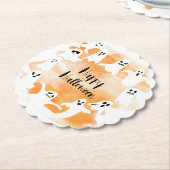 Dessous-de-verre En Papier Éffrayant un premier anniversaire d'Halloween (Incliné)