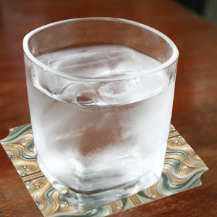 Dessous-de-verre En Papier Élégance de la Côte de Perle Dessin de Vagues Sous