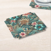 Dessous-de-verre En Papier Élégance Tropicale (Incliné)