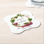 Dessous-de-verre En Papier Élégant aquarelle Grappe Vins Bois Mariage Wreath<br><div class="desc">Elégant moderne Aquarelle Grappes et vignes Bois Wreath Mariage Dessous de verre en papier</div>