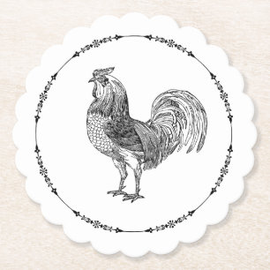Dessous-de-verre En Papier Élégant coq