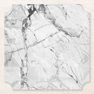 Dessous-de-verre En Papier Elégant Gris "Granite Haze Whorl" Marbre Texture C