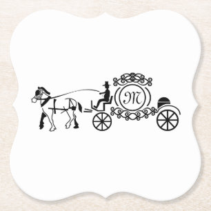 Dessous-de-verre En Papier Élégant monogramme de Mariage tiré à cheval