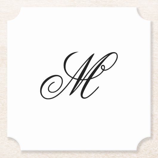 Dessous-de-verre En Papier Élégant Monogramme initial (Devant)