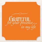 Dessous-de-verre En Papier Elégant Personnalisé Grateful Fall Thanksgiving (Devant)