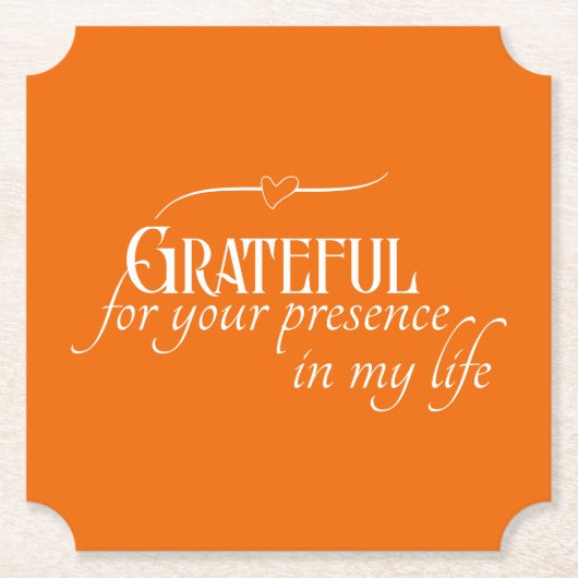 Dessous-de-verre En Papier Elégant Personnalisé Grateful Fall Thanksgiving (Devant)