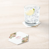 Dessous-de-verre En Papier Élégant Pins à fleurs aquarelle (En situation)