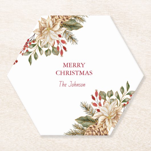 Dessous-de-verre En Papier Élégant Pins à fleurs aquarelle (Devant)