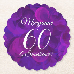 Dessous-de-verre En Papier Elegant Purple 60 et fête d'anniversaire sensation