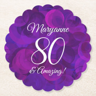 Dessous-de-verre En Papier Elégant Purple 80 et fête d'anniversaire Extraor