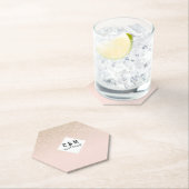 Dessous-de-verre En Papier Elégant Rose d'or fille rose Parties scintillant (En situation)