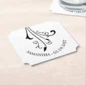 Dessous-de-verre En Papier Elegant Swirl Ornaments Horror Black Gothic (Incliné)